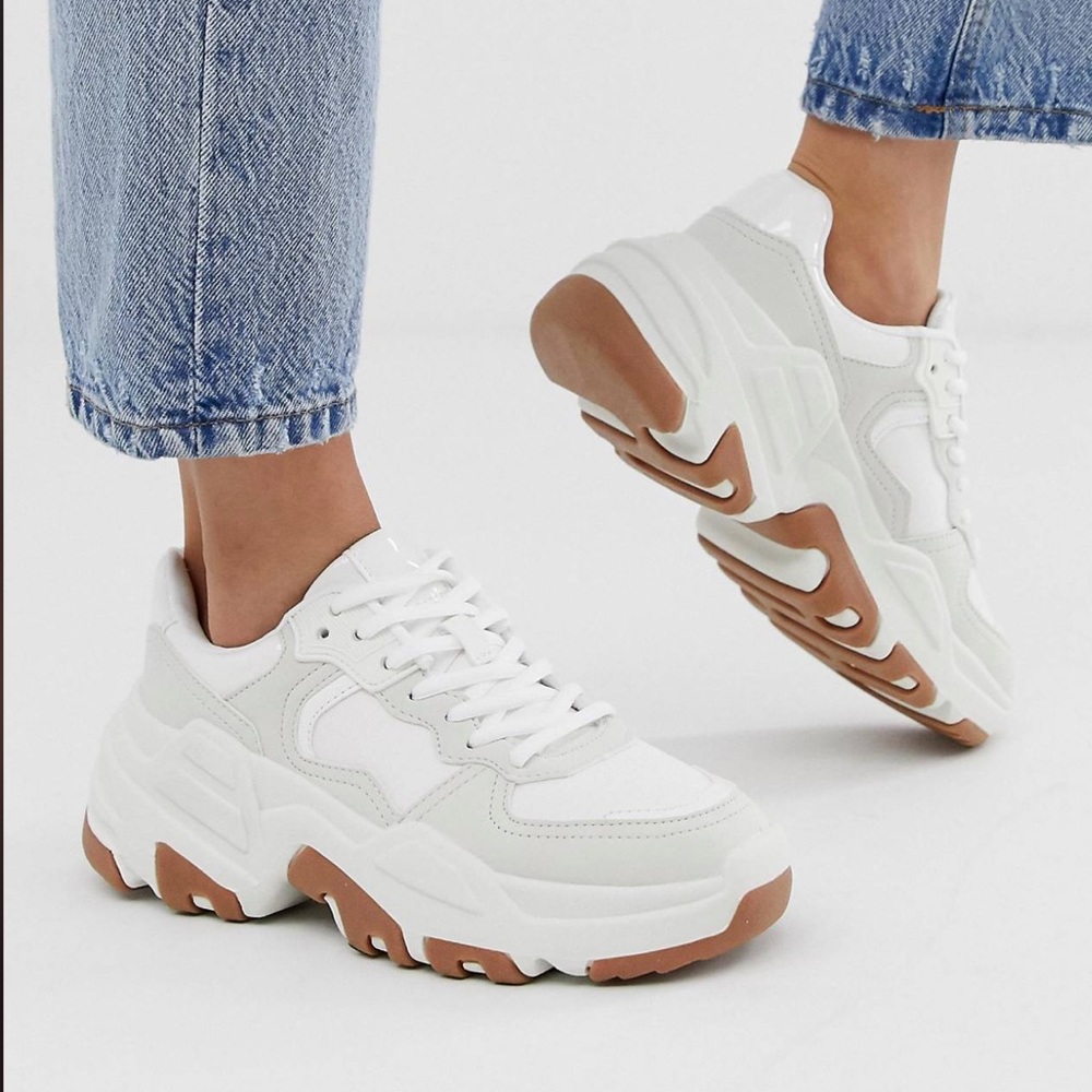 Bershka Chunky White Sneakers